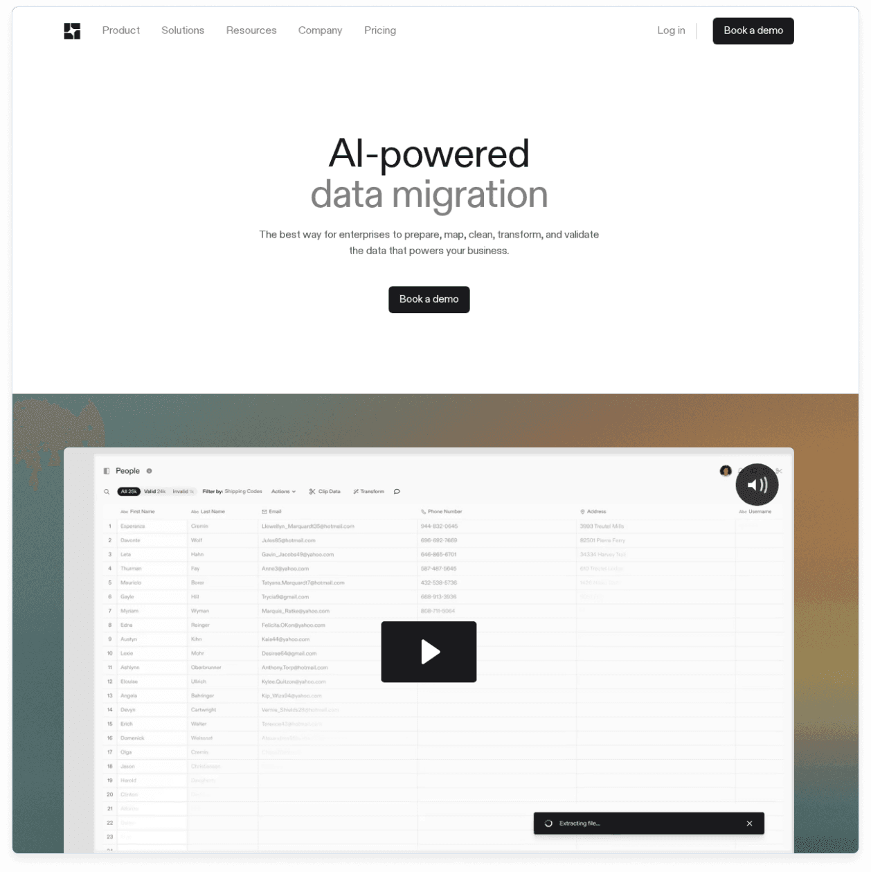 a screenshot of the Flatfile website