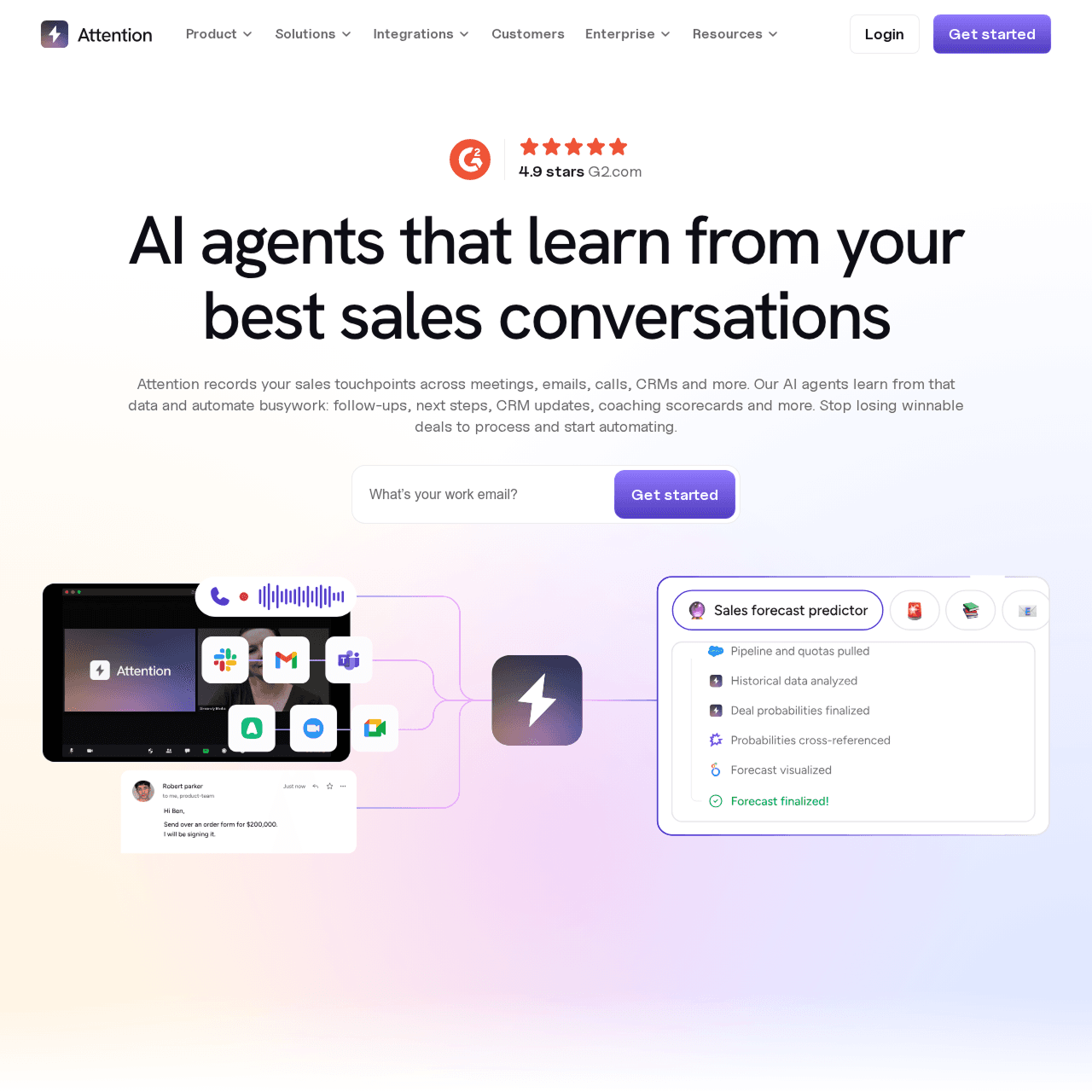 a screenshot of the Attention website